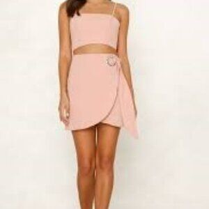 COPY - Hello Molly Rose Pink Cropped Halter Top Size M